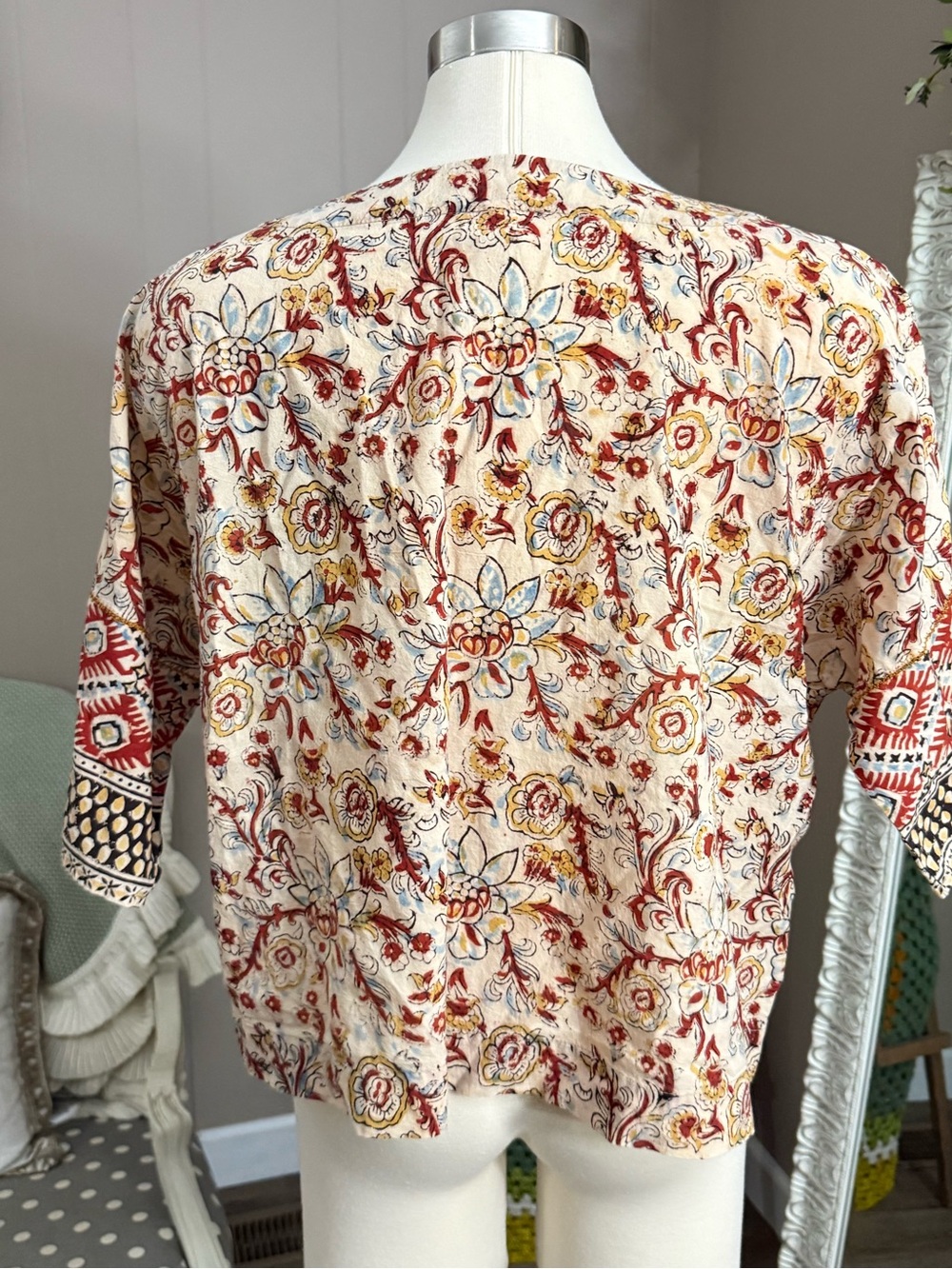 Pure Jill • J. Jill • Organic Cotton Kalamkari Boatneck Kimono Top - Picture 12 of 12